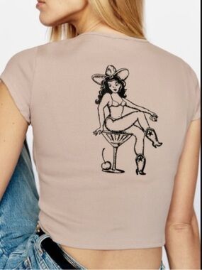 Reformation Muse Tee Playing Cards Crop Top Festival Stretchy Cowgirl Western